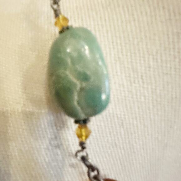silpada N1296 Chunky Stone Necklace Retired * flaw Boho Bohemian - Picture 2 of 12